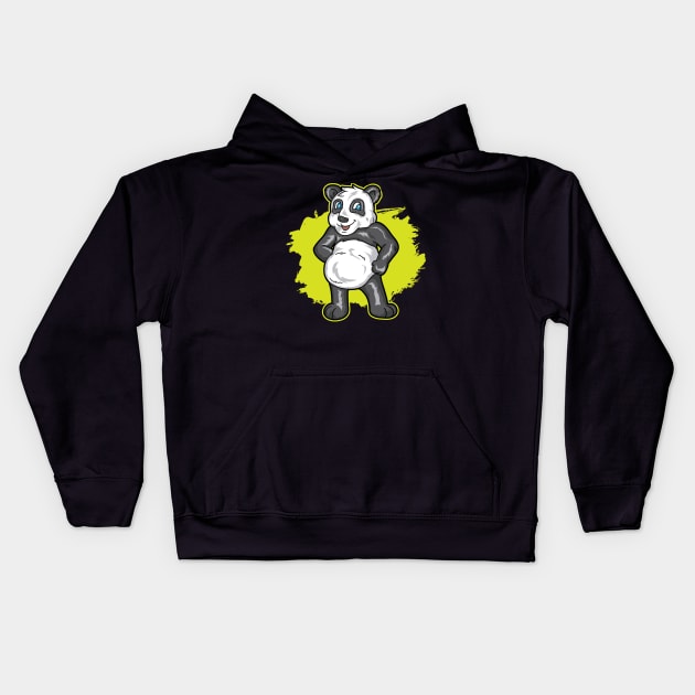 Proud panda bear panda design Kids Hoodie by HBfunshirts